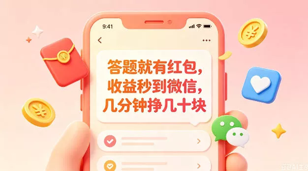 答题就有红包,收益秒到微信,几分钟挣几十块,学生党上班族宝妈都可以玩【揭秘】祝你网--专注互联网创业.信息差副业研究拒绝割韭菜祝你网
