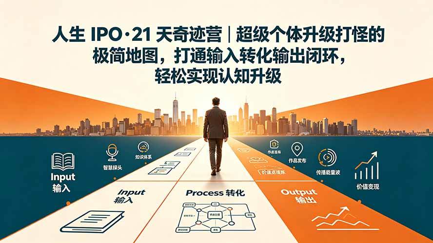 (19532期)人生 IPO-21 天奇迹营|超级个体升级打怪的极简地图,打通输入转化输出闭环,轻松实现认知升级祝你网--专注互联网创业.信息差副业研究拒绝割韭菜祝你网