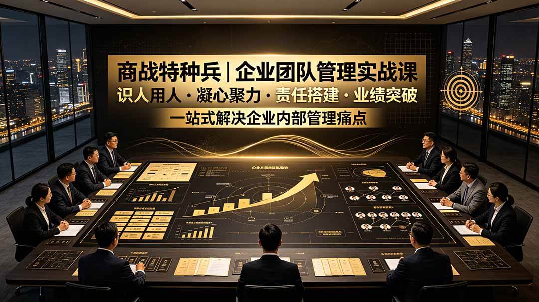 (19534期)商战特种兵|企业团队管理实战课:识人用人|凝心聚力|责任搭建|业绩突破,一站式解决企业内部管理痛点祝你网--专注互联网创业.信息差副业研究拒绝割韭菜祝你网