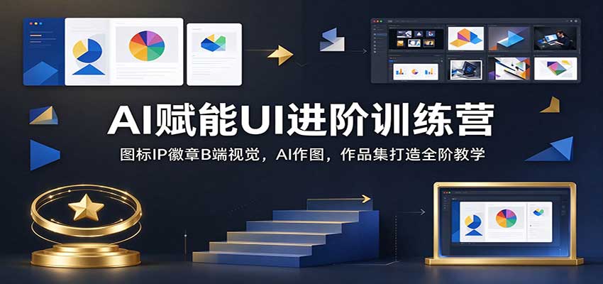AI赋能UI进阶训练营:图标IP徽章B端视觉,AI作图,作品集打造全阶教学祝你网--专注互联网创业.信息差副业研究拒绝割韭菜祝你网